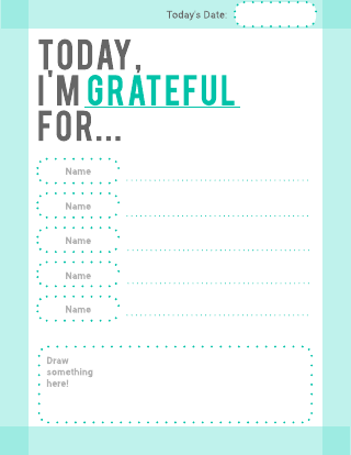 Gratitude list daily schedule template