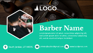 Green Barber Business Card Template