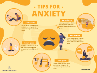 Mental Health Tips 4 Anxiety Poster Template