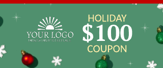 Festive Ornaments Holiday Coupon Template