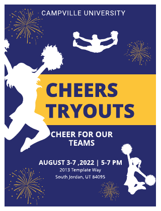 Cheer Team Tryout Poster Template
