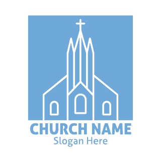 Pastel Blue Church Logo Template