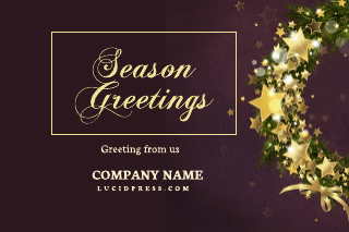 Simple Season Greetings Business Christmas Postcard Template