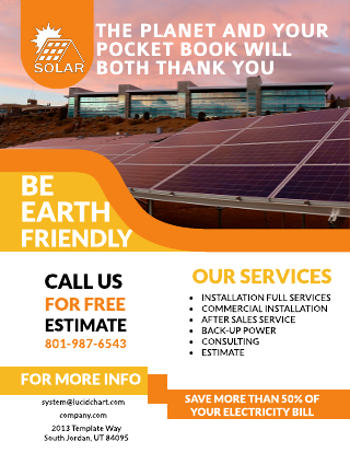 Orange Solar Flyer Template