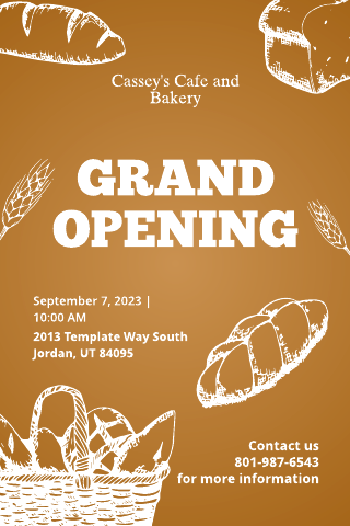 Cafe and Bakery Grand Opening Invitation Template