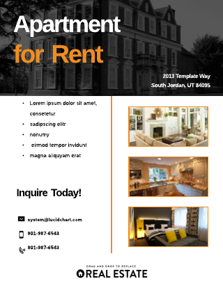 Big Type Apartment For Rent Flyer Template