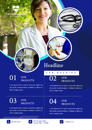 Blue Theme Medical Device Flyer Template