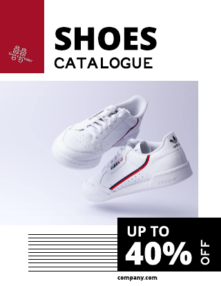 Red Black Simple Shoes Catalog Template