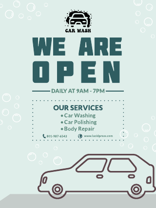 Green Car Wash Poster Template