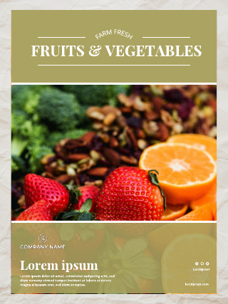 Farm Fresh Fruit & Vegetables Poster Template