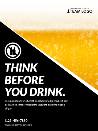 Yellow and Black Advice Alcohol Awareness Poster Template