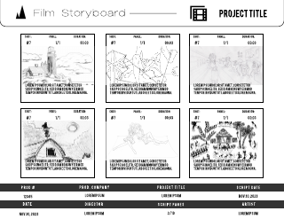 Multi Panel Movie Storyboard Template