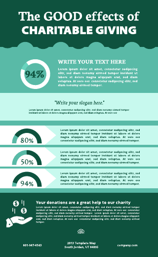 Green Theme Charity Infographic Template