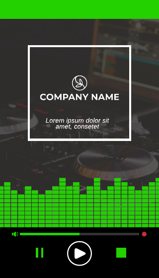 Black Green DJ Playlist Business Card Template