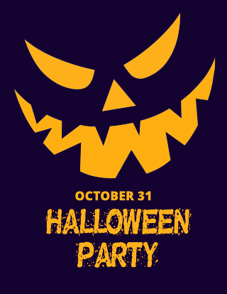 Simple Halloween Party Flyer Template
