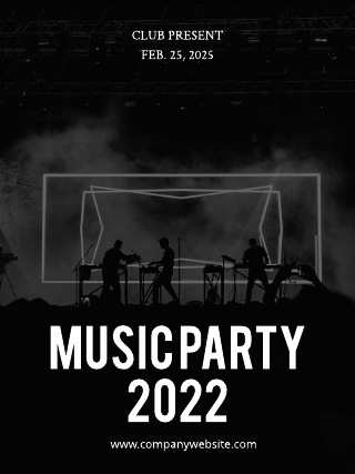 Dark Music Party Poster Template