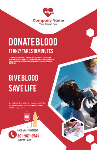 Red White Classic Blood Donor Theme Template