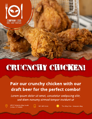 Crunchy Fried Chicken Bar Flyer Template