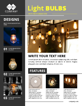 Light Bulbs Sell Sheet Flyer Template