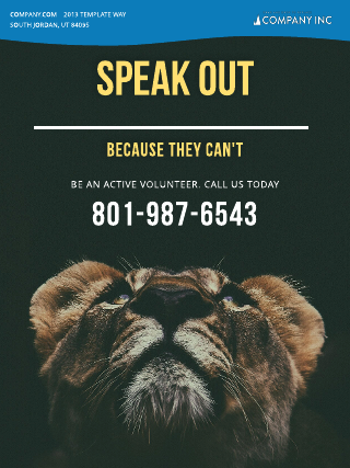 Animal Rights Cub Poster Template