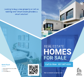 Real Estate Blue Triangles Brochure Template