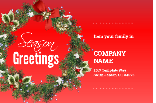 Red and White Simple Christmas Business Postcard Template