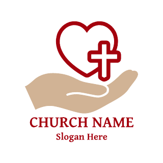 Hand Red Church Logo Template