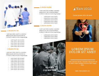 Nursing Orange Brochures Trifold Template