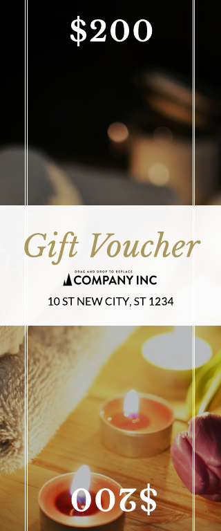 Vertical Candle Spa Gift Certificate Template