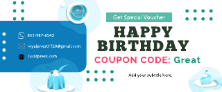 Green Blue Coupons Birthday Template
