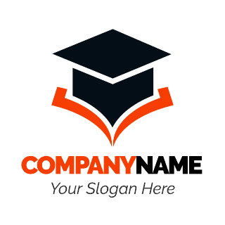 Black Orange Educational Logo Template