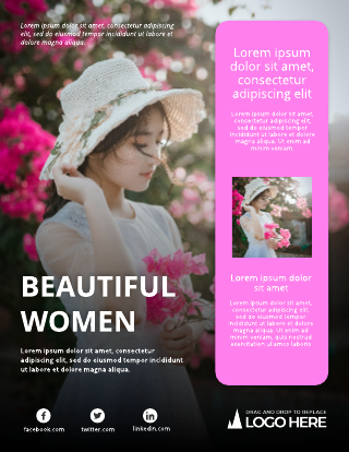 Beautiful Women  Biofold Brochure Template
