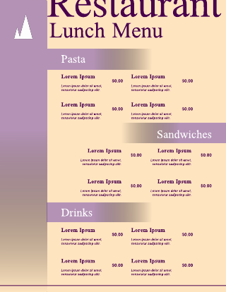 Yellow and Purple Pastel Restaurant Lunch Menu Template