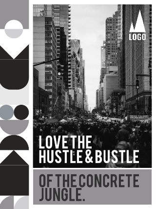 Concrete Jungle Black and White Poster Template