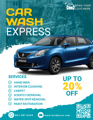 Car Wash Express Flyer Template