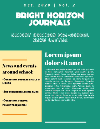 Bright Horizon Pre School Newsletter Template