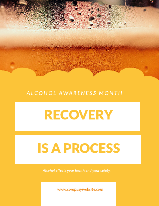 Yellow Beer Alcohol Awareness Poster Template