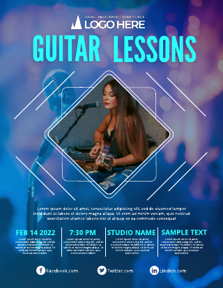 Guitar Lessons Flyer Template