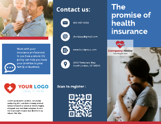 The Promise of Life Health Insurance Tri-Fold Brochure Template