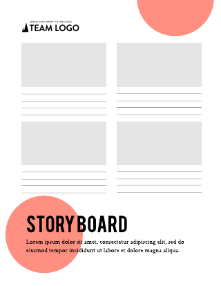 Pink Circle Story Board Template