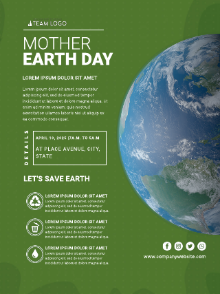 Green Glob Save Earth Day Poster Template
