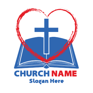 Bible With Heart Church Logo Template