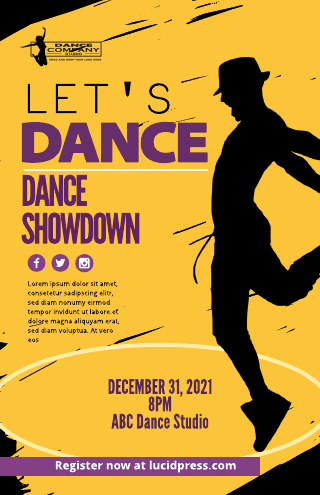 Yellow Dance Showdown Poster Template