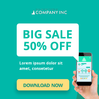 Green Mobile App Banner Ad Template