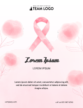 Breast Cancer Water Color Poster Template