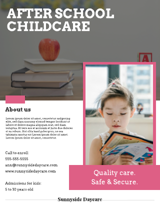 Childcare flyer template