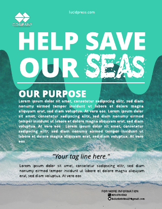 Helping Ocean Theme Leaflet Template