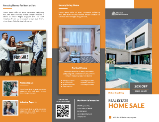 Real Estate Orange Square Brochure Template