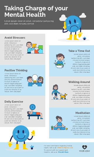 Mental Healthcare Infographic Template