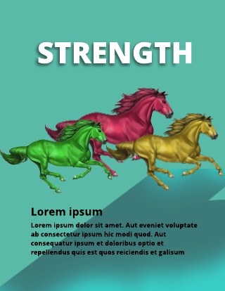 Horse Cyan Poster Template